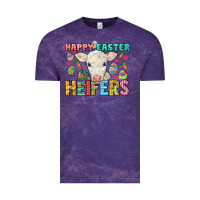 Cloud Purple Happy Easter Heifers Easter Day Vintage Tee - HowdyJamesFarm