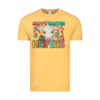 Vintage Mustard Happy Easter Heifers Easter Day Vintage Tee - HowdyJamesFarm