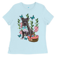 Baby Blue Easter Pitbull Ladies Tee - RanaPortraitStore