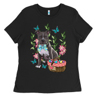 Black Easter Pitbull Ladies Tee - RanaPortraitStore