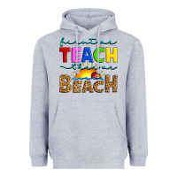 Heather Grey first we teach then we beach Heavyweight Hoodie - Artiststas