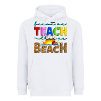 White first we teach then we beach Heavyweight Hoodie - Artiststas