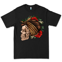 Black leopard bandana and roses skull Premium Tee - Jasminsmagicworld