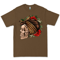 Cacao leopard bandana and roses skull Premium Tee - Jasminsmagicworld
