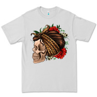 Dove Grey leopard bandana and roses skull Premium Tee - Jasminsmagicworld