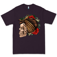 Plum leopard bandana and roses skull Premium Tee - Jasminsmagicworld