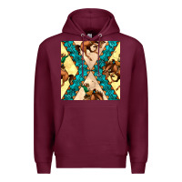 Burgundy native american aztec seamless pattern 6 Premium Hoodie - BundleAndBundleShop