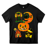 Black Vintage Halloween Heavy Core Tee - minhPixels