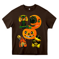 Chocolate Brown Vintage Halloween Heavy Core Tee - minhPixels