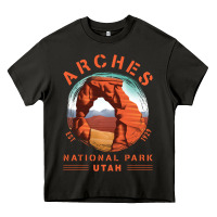 Asphalt Cool Arches National Park Utah Heavy Core Tee - minhPixels
