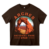 Chocolate Brown Cool Arches National Park Utah Heavy Core Tee - minhPixels