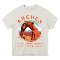 Cream Cool Arches National Park Utah Heavy Core Tee - minhPixels