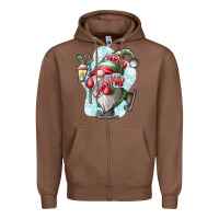 Chestnut merry Christmas gnome Zipper Hoodie - CowhideDigitalArt