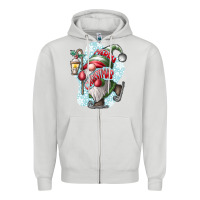 Dove Grey merry Christmas gnome Zipper Hoodie - CowhideDigitalArt