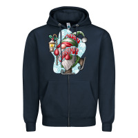 Navy merry Christmas gnome Zipper Hoodie - CowhideDigitalArt