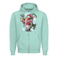 Seafoam merry Christmas gnome Zipper Hoodie - CowhideDigitalArt