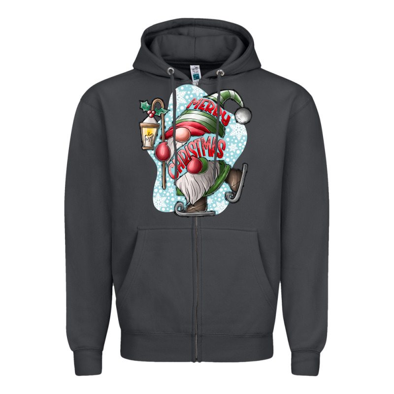Merry Christmas Gnome Zipper Hoodie by CowhideDigitalArt | Teevron