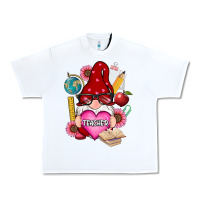 White valentines day teacher gnome Urban Heavy Tee - RanaPortraitStore