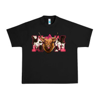 Black Western Highland Cow mom Urban Heavy Tee - HowdyJamesFarm