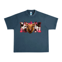 Midnight Navy Western Highland Cow mom Urban Heavy Tee - HowdyJamesFarm