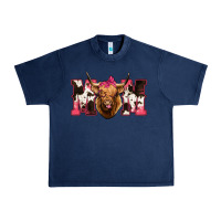 Navy Western Highland Cow mom Urban Heavy Tee - HowdyJamesFarm