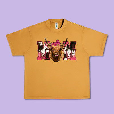 Western Highland Cow Mom Urban Heavy Tee Designed By Howdyjamesfarm