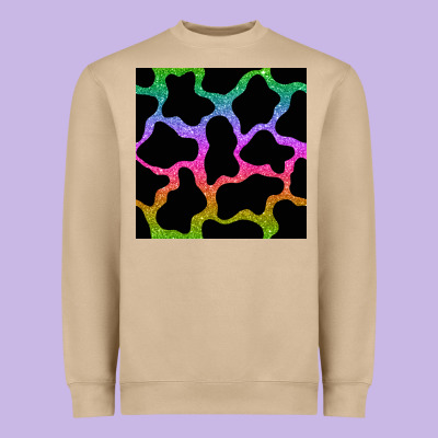 Cow Glitter Seamless Pattern Heavyweight Sweatshirt Designed By Bundleandbundleshop