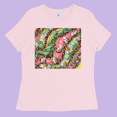 Easter Quail Egg And Daisy Ladies Tee Designed By Ranaportraitstore