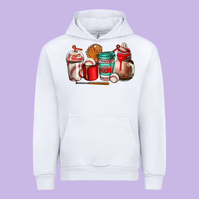 Baseball Coffee Cup Urban Hoodie Designed By Adodesignshop