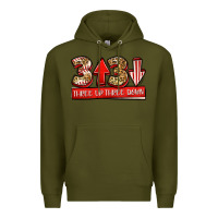 Army Green three up three down baseball Premium Hoodie - Jasminsmagicworld