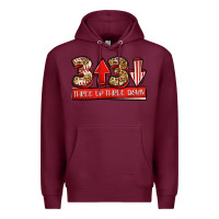 Burgundy three up three down baseball Premium Hoodie - Jasminsmagicworld