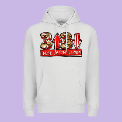 Three Up Three Down Baseball Premium Hoodie Designed By Jasminsmagicworld