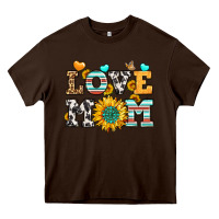 Chocolate Brown love mom Heavy Core Tee - LillyAllenDesigns