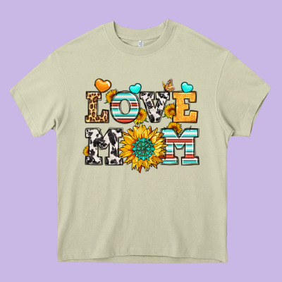 Love Mom Heavy Core Tee Designed By Lillyallendesigns