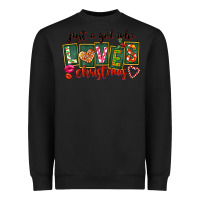 Black Just A Girl Who Loves Christmas Heavyweight Sweatshirt - FaDigitalArtStudio