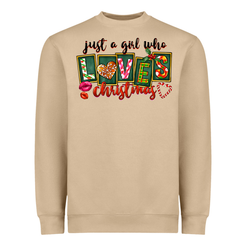 Just A Girl Who Loves Christmas Heavyweight Sweatshirt by FaDigitalArtStudio | Teevron