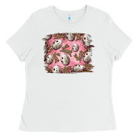 White Easter Quail Eggs And Leopard Bunny Ladies Tee - RanaPortraitStore