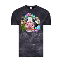 Cloud Black Happy Easter Cow with eggs Easter Day Vintage Tee - HowdyJamesFarm