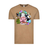 Vintage Coffee Happy Easter Cow with eggs Easter Day Vintage Tee - HowdyJamesFarm