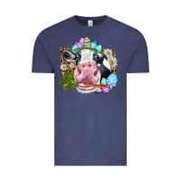 Happy Easter Cow With Eggs Easter Day Vintage Tee | Teevron