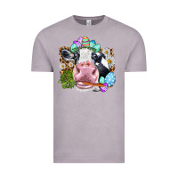 Vintage Zinc Happy Easter Cow with eggs Easter Day Vintage Tee - HowdyJamesFarm