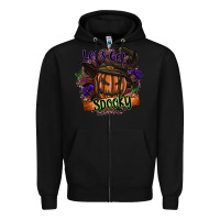 Black lets get spooky Zipper Hoodie - SublimationCraftShop