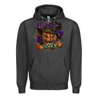Charcoal Heather lets get spooky Zipper Hoodie - SublimationCraftShop