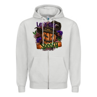 Dove Grey lets get spooky Zipper Hoodie - SublimationCraftShop