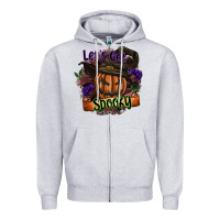 Heather Grey lets get spooky Zipper Hoodie - SublimationCraftShop