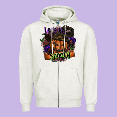 Lets Get Spooky Zipper Hoodie Designed By Sublimationcraftshop