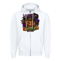 White lets get spooky Zipper Hoodie - SublimationCraftShop