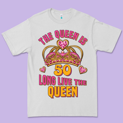 The Queen Is 50 Long Live The Queen Premium Tee Designed By Jasminsmagicworld