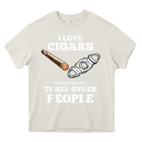 Cream Funny Cigar Accessories Gift Set Cigar Lover Smokers Party Heavy Core Tee - minhPixels