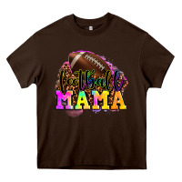 Chocolate Brown football mama Heavy Core Tee - LillyAllenDesigns
